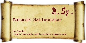 Matusik Szilveszter névjegykártya