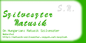 szilveszter matusik business card